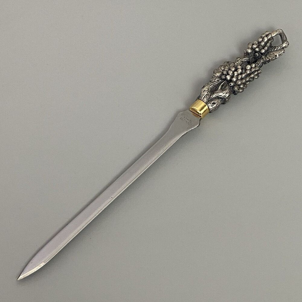 Vintage Arthur Court Designs Grapevine Grape Letter Opener Stainless Taiwan